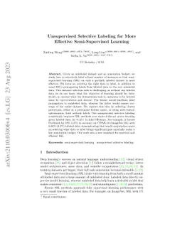 Unsupervised Selective Labeling for More Effective Semi-Supervised
  Learning
