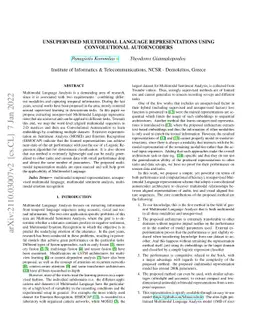 Unsupervised Multimodal Language Representations using Convolutional
  Autoencoders