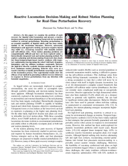 Reactive Locomotion Decision-Making and Robust Motion Planning for
  Real-Time Perturbation Recovery