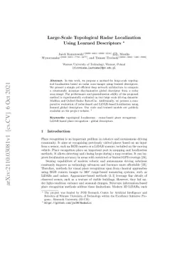 Large-Scale Topological Radar Localization Using Learned Descriptors