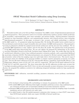 SWAT Watershed Model Calibration using Deep Learning