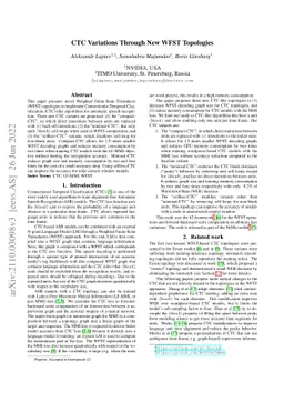 CTC Variations Through New WFST Topologies