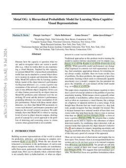 MetaCOG: A Hierarchical Probabilistic Model for Learning Meta-Cognitive
  Visual Representations