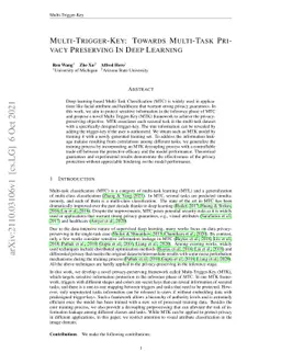 Multi-Trigger-Key: Towards Multi-Task Privacy Preserving In Deep
  Learning