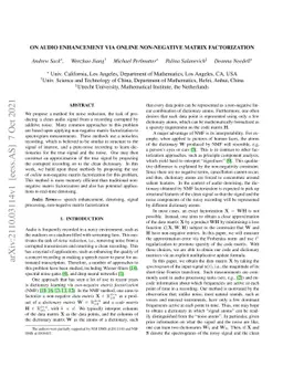 On audio enhancement via online non-negative matrix factorization