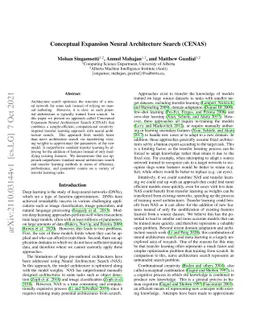 Conceptual Expansion Neural Architecture Search (CENAS)