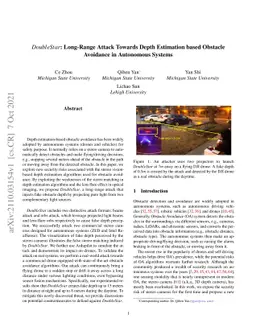 DoubleStar: Long-Range Attack Towards Depth Estimation based Obstacle
  Avoidance in Autonomous Systems