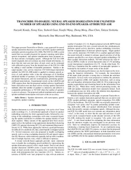 Transcribe-to-Diarize: Neural Speaker Diarization for Unlimited Number
  of Speakers using End-to-End Speaker-Attributed ASR