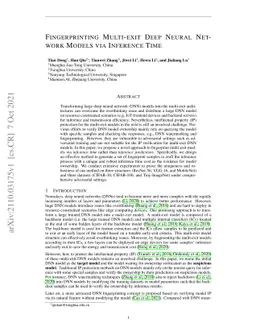 Fingerprinting Multi-exit Deep Neural Network Models via Inference Time