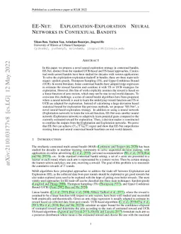 EE-Net: Exploitation-Exploration Neural Networks in Contextual Bandits