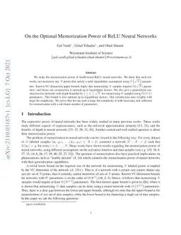 On the Optimal Memorization Power of ReLU Neural Networks