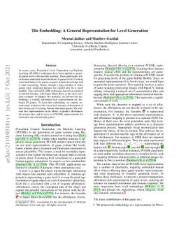 Tile Embedding: A General Representation for Procedural Level Generation
  via Machine Learning