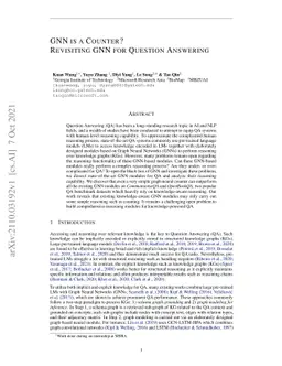 GNN is a Counter? Revisiting GNN for Question Answering