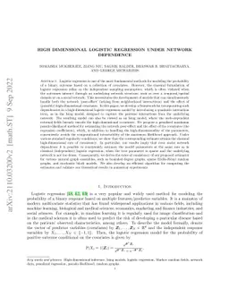 High Dimensional Logistic Regression Under Network Dependence