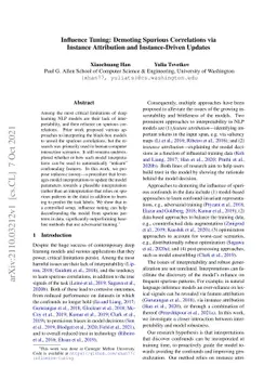 Influence Tuning: Demoting Spurious Correlations via Instance
  Attribution and Instance-Driven Updates