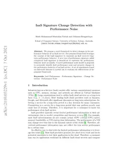 IaaS Signature Change Detection with Performance Noise
