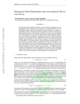 Gradient Step Denoiser for convergent Plug-and-Play