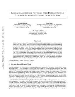 Lagrangian Neural Network with Differentiable Symmetries and Relational
  Inductive Bias