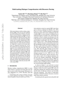 Multi-tasking Dialogue Comprehension with Discourse Parsing