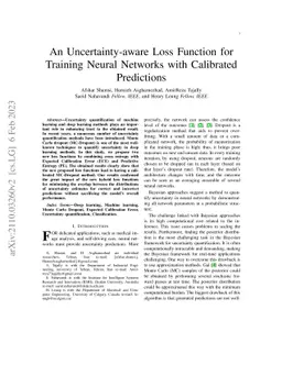 An Uncertainty-aware Loss Function for Training Neural Networks with
  Calibrated Predictions