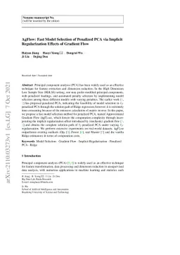 AgFlow: Fast Model Selection of Penalized PCA via Implicit
  Regularization Effects of Gradient Flow