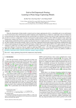 End-to-End Supermask Pruning: Learning to Prune Image Captioning Models