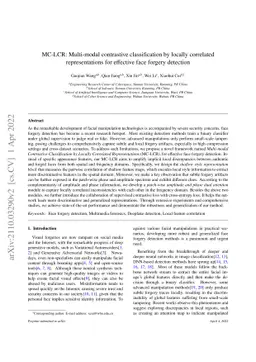 MC-LCR: Multi-modal contrastive classification by locally correlated
  representations for effective face forgery detection