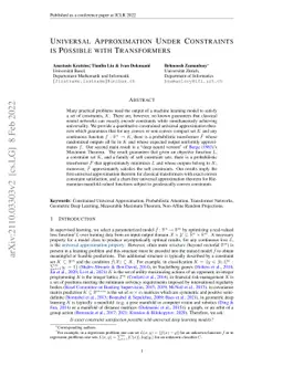 Universal Approximation Under Constraints is Possible with Transformers