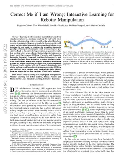 Correct Me if I am Wrong: Interactive Learning for Robotic Manipulation