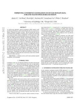Improving Confidence Estimation on Out-of-Domain Data for End-to-End
  Speech Recognition