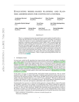 Evaluating model-based planning and planner amortization for continuous
  control