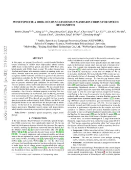 WenetSpeech: A 10000+ Hours Multi-domain Mandarin Corpus for Speech
  Recognition