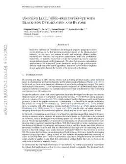 Unifying Likelihood-free Inference with Black-box Optimization and
  Beyond