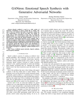 GANtron: Emotional Speech Synthesis with Generative Adversarial Networks