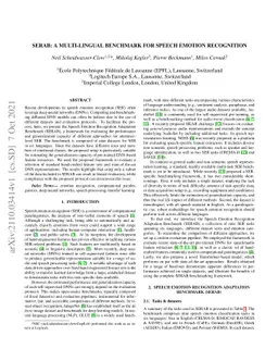 SERAB: A multi-lingual benchmark for speech emotion recognition