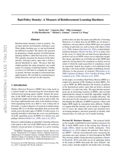 Bad-Policy Density: A Measure of Reinforcement Learning Hardness