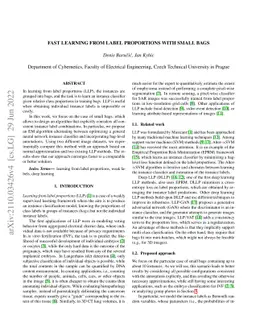 Fast learning from label proportions with small bags