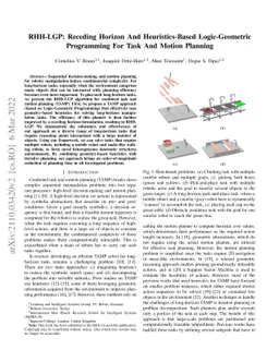 RHH-LGP: Receding Horizon And Heuristics-Based Logic-Geometric
  Programming For Task And Motion Planning