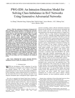 PWG-IDS: An Intrusion Detection Model for Solving Class Imbalance in
  IIoT Networks Using Generative Adversarial Networks
