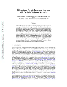 Efficient and Private Federated Learning with Partially Trainable
  Networks