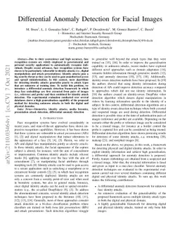 Differential Anomaly Detection for Facial Images