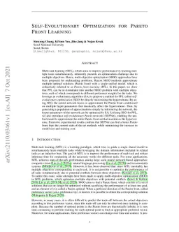 Self-Evolutionary Optimization for Pareto Front Learning