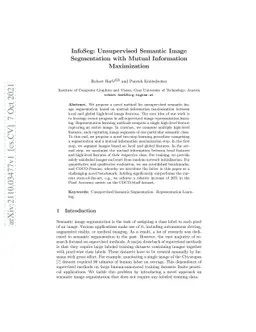 InfoSeg: Unsupervised Semantic Image Segmentation with Mutual
  Information Maximization