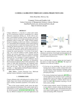 Camera Calibration through Camera Projection Loss