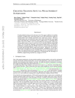Creating Training Sets via Weak Indirect Supervision