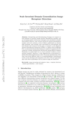 Scale Invariant Domain Generalization Image Recapture Detection