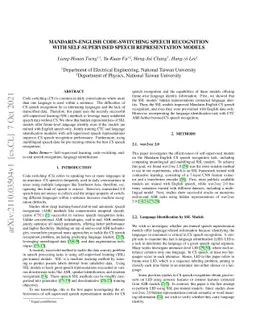 Mandarin-English Code-switching Speech Recognition with Self-supervised
  Speech Representation Models