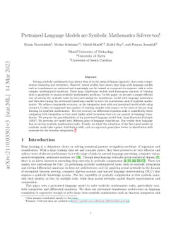 Pretrained Language Models are Symbolic Mathematics Solvers too!