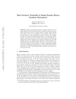 Bias-Variance Tradeoffs in Single-Sample Binary Gradient Estimators