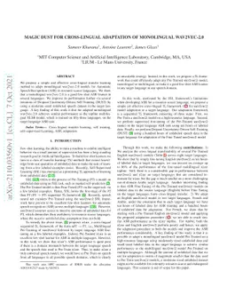 Magic dust for cross-lingual adaptation of monolingual wav2vec-2.0
